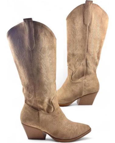 TIMBOS BOTA COWBOY DE MUJER COLOR KAKI 132229 MARRóN