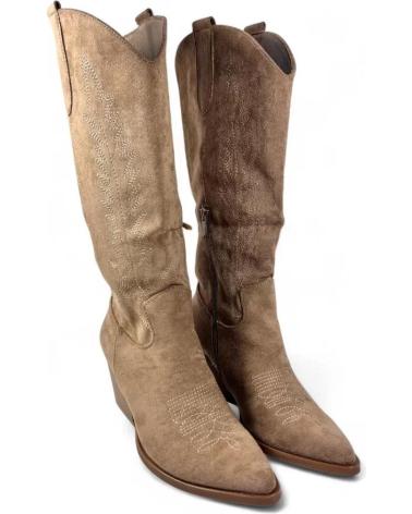 TIMBOS BOTA COWBOY DE MUJER COLOR KAKI 132229 MARRóN