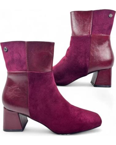 TIMBOS BOTIN TACON DE MUJER COLOR VINO 132215 ROJO
