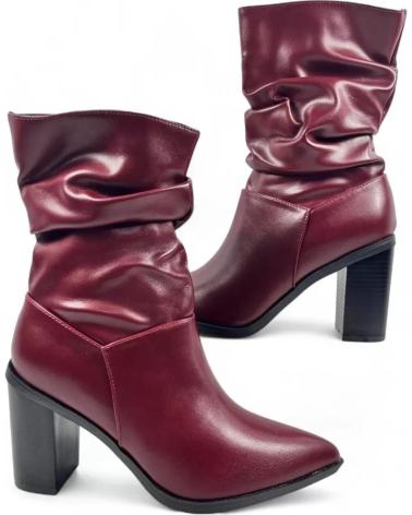TIMBOS BOTIN TACON DE MUJER VINO 132202 ROJO