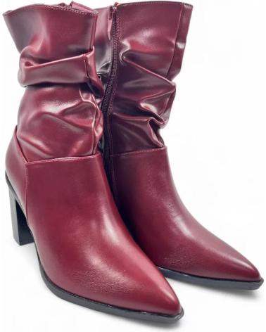 TIMBOS BOTIN TACON DE MUJER VINO 132202 ROJO