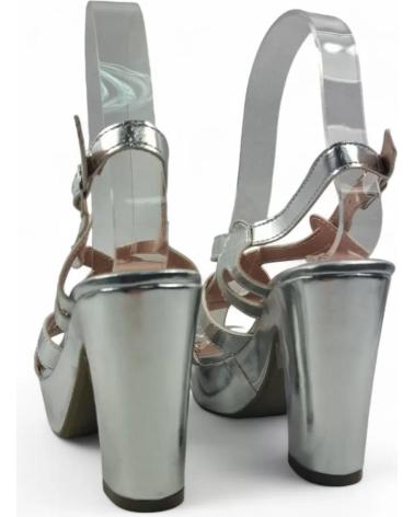 TIMBOS 132132 SANDALE À TALON ET PLATEFORME ARGENTÉE PLATEADO