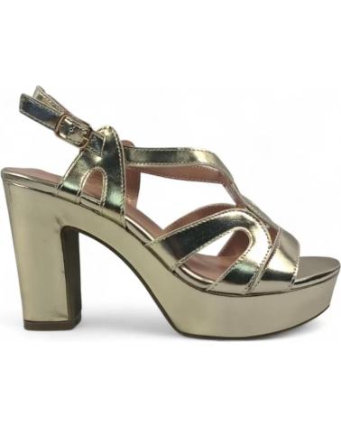 TIMBOS 132131 SANDALE À TALON ET PLATEFORME DORÉE AMARILLO