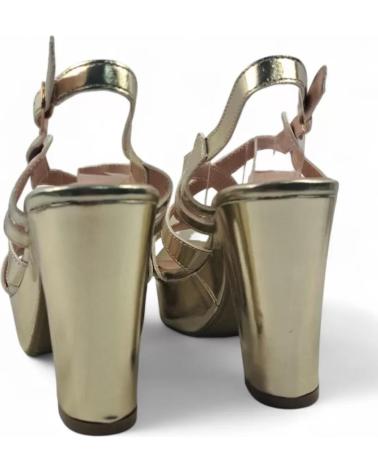 TIMBOS 132131 SANDALE À TALON ET PLATEFORME DORÉE AMARILLO