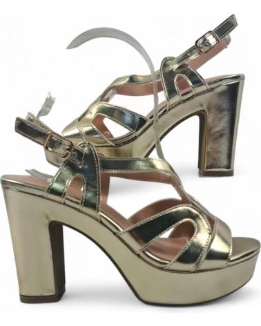 TIMBOS 132131 SANDALE À TALON ET PLATEFORME DORÉE AMARILLO