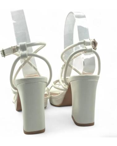 SANDALE À TALON ET PLATEFORME TIMBOS 132129 BLANC BLANCO