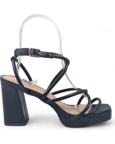 SANDALE À TALON ET PLATEFORME TIMBOS 132128 NOIR NEGRO