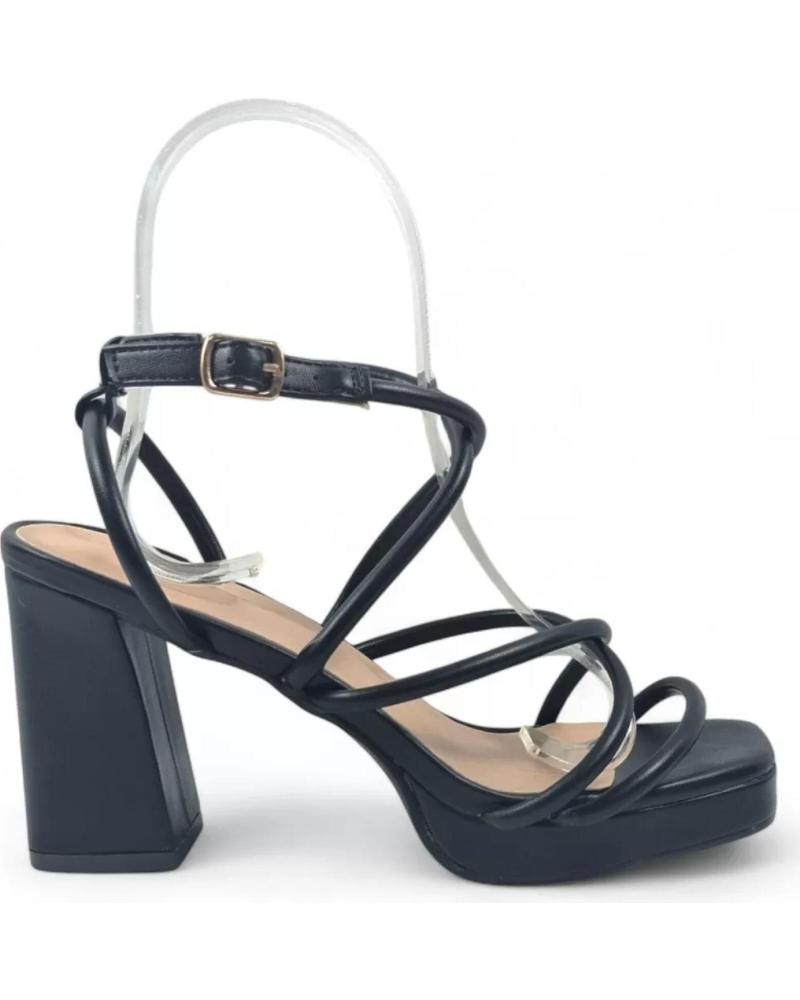 SANDALE À TALON ET PLATEFORME TIMBOS 132128 NOIR NEGRO