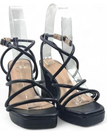 SANDALE À TALON ET PLATEFORME TIMBOS 132128 NOIR NEGRO