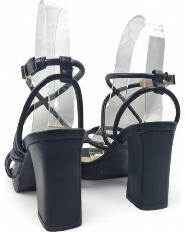 SANDALE À TALON ET PLATEFORME TIMBOS 132128 NOIR NEGRO