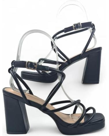 SANDALE À TALON ET PLATEFORME TIMBOS 132128 NOIR NEGRO