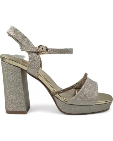 SANDALE À TALON ET PLATEFORME TIMBOS MODÈLE 132126 COULEUR OR AMARILLO