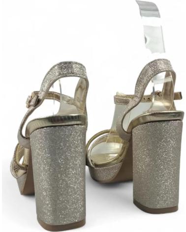 SANDALE À TALON ET PLATEFORME TIMBOS MODÈLE 132126 COULEUR OR AMARILLO