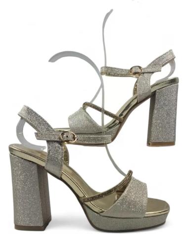 SANDALE À TALON ET PLATEFORME TIMBOS MODÈLE 132126 COULEUR OR AMARILLO