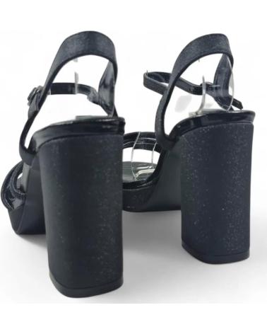 SANDALE À TALON ET PLATEFORME TIMBOS MODÈLE 132125 NOIR NEGRO