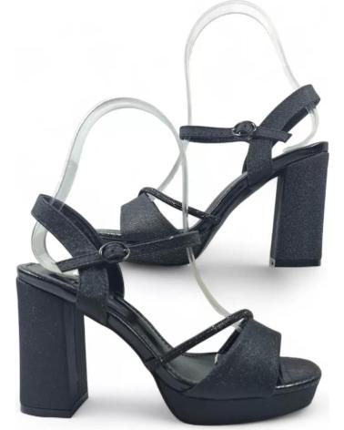 SANDALE À TALON ET PLATEFORME TIMBOS MODÈLE 132125 NOIR NEGRO