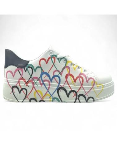 TIMBOS BASKETS DÉCONTRACTÉES BLANCHES IMPRIMÉ CŒURS MULTICOLORES 132115 VARIOS COLORES