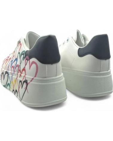 TIMBOS FREIZEIT-SNEAKER WEISS MIT MEHRFARBIGEM HERZMUSTER 132115 VARIOS COLORES