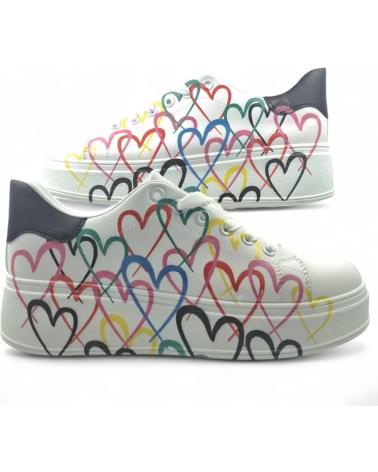 TIMBOS FREIZEIT-SNEAKER WEISS MIT MEHRFARBIGEM HERZMUSTER 132115 VARIOS COLORES