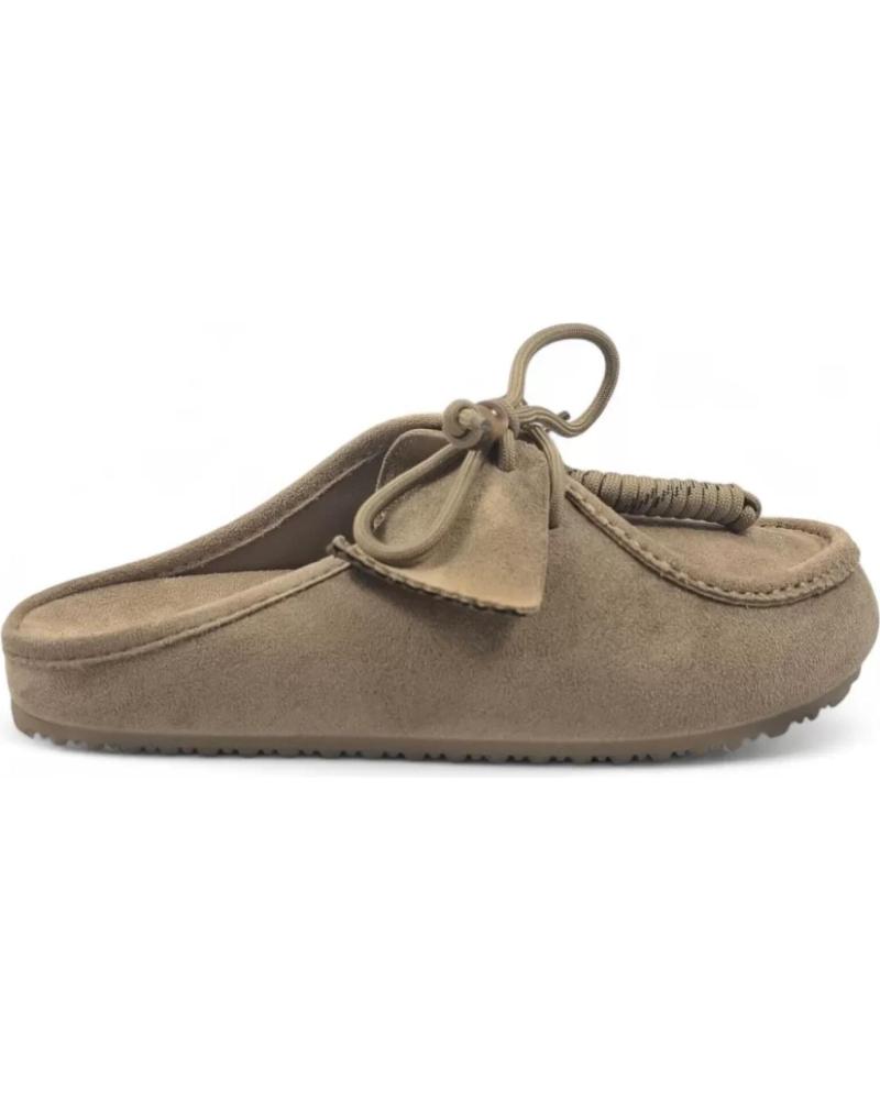 TIMBOS SABOT PLAT KAKI EN DAIM AVEC NŒUD 132113 MARRóN