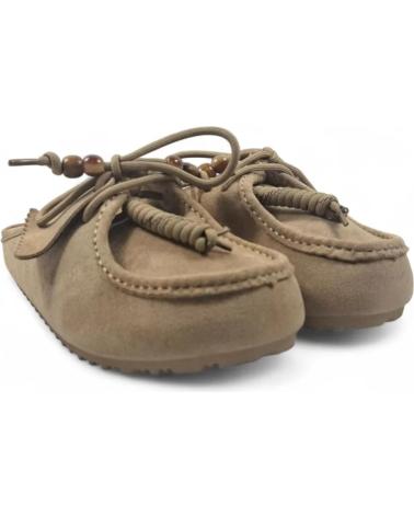 TIMBOS SABOT PLAT KAKI EN DAIM AVEC NŒUD 132113 MARRóN