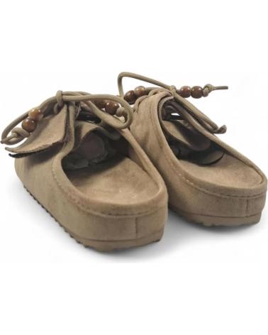 TIMBOS SABOT PLAT KAKI EN DAIM AVEC NŒUD 132113 MARRóN