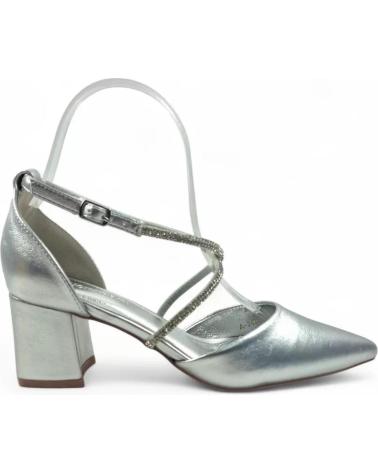 TIMBOS ESCARPINS ARGENTÉS À TALONS AVEC BRIDES CROISÉES ET BOUT FIN 132111 PLATEADO