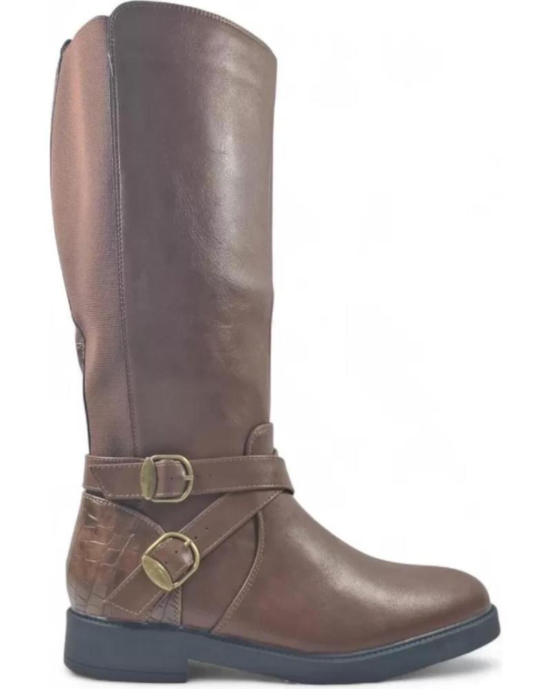 BOTTES PLATES TIMBOS EN CUIR MARRON MODÈLE 132108 MARRóN