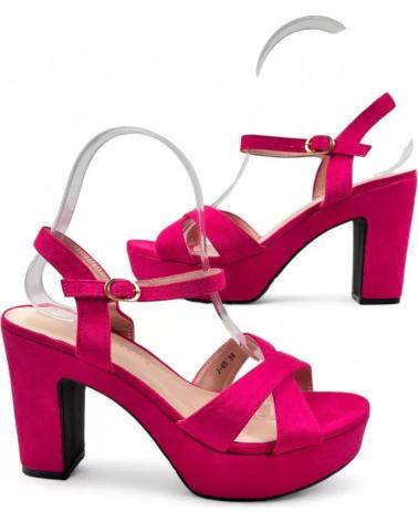TIMBOS SANDALE À TALON ET PLATEFORME MODÈLE 132096 - FUCHSIA VIBRANT MORADO
