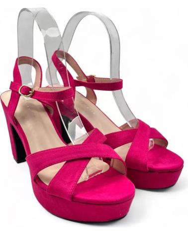 TIMBOS SANDALE À TALON ET PLATEFORME MODÈLE 132096 - FUCHSIA VIBRANT MORADO
