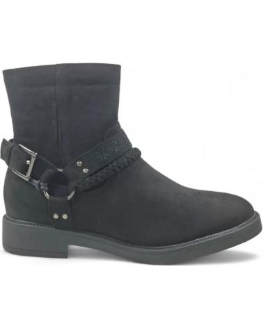 BOTTINE PLATE TIMBOS 132079 NOIRE AVEC DÉTAIL MÉTALLIQUE NEGRO