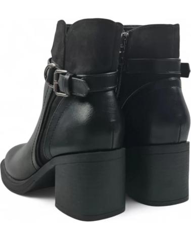 TIMBOS STIEFELETTE 132076 SCHWARZ | BLOCKABSATZ UND ZIERSCHNALLEN NEGRO