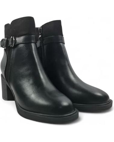 TIMBOS STIEFELETTE 132076 SCHWARZ | BLOCKABSATZ UND ZIERSCHNALLEN NEGRO