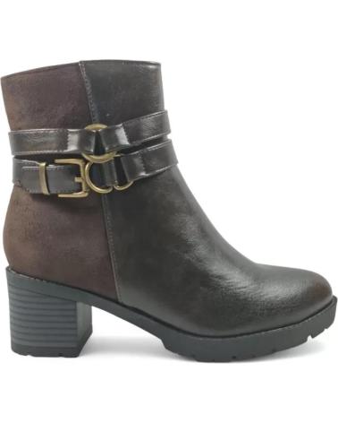 TIMBOS HEELED ANKLE BOOT 132072 BROWN WITH BUCKLES MARRóN