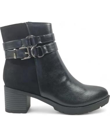 TIMBOS HEELED ANKLE BOOT 132071 BLACK WITH BUCKLES NEGRO