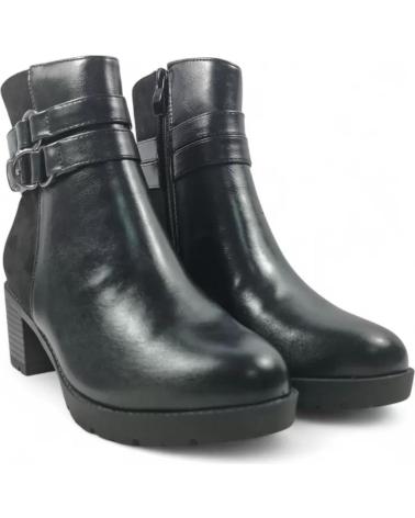 TIMBOS HEELED ANKLE BOOT 132071 BLACK WITH BUCKLES NEGRO