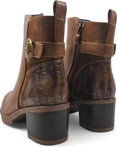 BOTTINE À TALON TIMBOS 132069 EN CUIR MARRON MARRóN