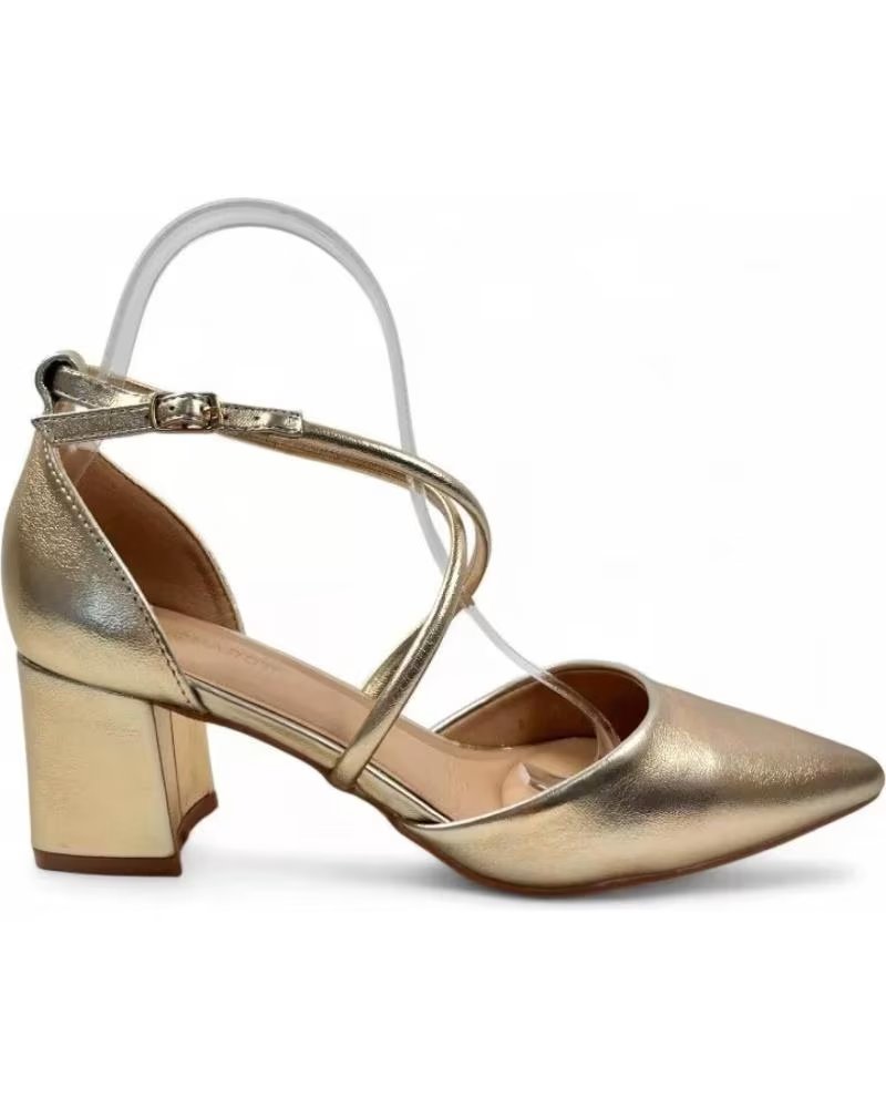 TIMBOS SAPATOS DE SALTO DOURADOS FEMININOS TIMBOS 132048 AMARILLO