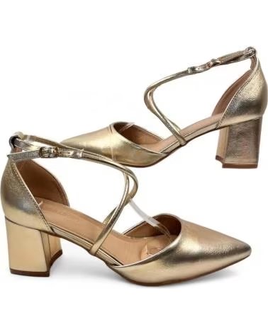 TIMBOS SAPATOS DE SALTO DOURADOS FEMININOS TIMBOS 132048 AMARILLO