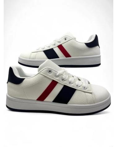 TIMBOS 132027 ZAPATILLA DEPORTIVA BLANCA CON RAYAS TRICOLOR BLANCO