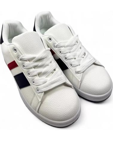 TIMBOS 132027 ZAPATILLA DEPORTIVA BLANCA CON RAYAS TRICOLOR BLANCO
