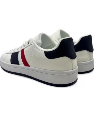 TIMBOS 132027 ZAPATILLA DEPORTIVA BLANCA CON RAYAS TRICOLOR BLANCO