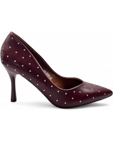 TIMBOS HEELED PUMPS MODEL 132005 WINE WITH DOTS ROJO