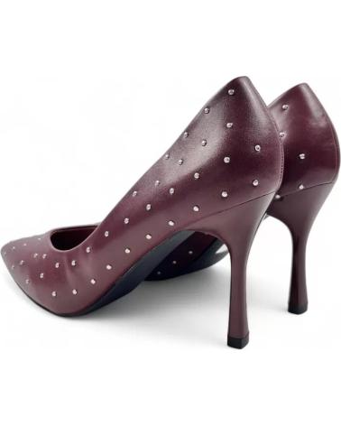 TIMBOS HEELED PUMPS MODEL 132005 WINE WITH DOTS ROJO