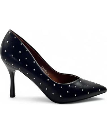 TIMBOS HEELED PUMPS MODEL 132004 BLACK WITH DOTS NEGRO