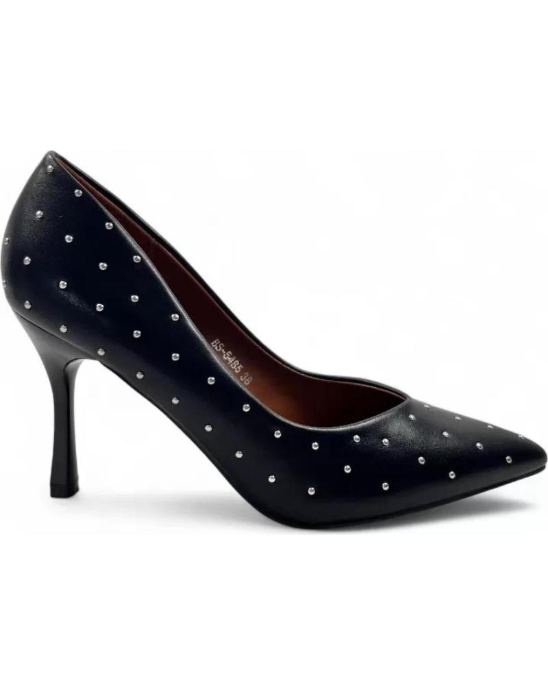 TIMBOS HEELED PUMPS MODEL 132004 BLACK WITH DOTS NEGRO