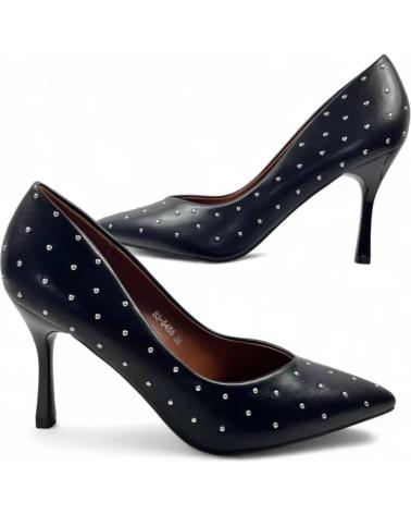 TIMBOS HEELED PUMPS MODEL 132004 BLACK WITH DOTS NEGRO