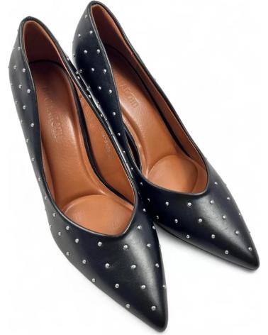 TIMBOS HEELED PUMPS MODEL 132004 BLACK WITH DOTS NEGRO
