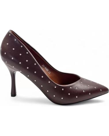 TIMBOS HEELED PUMPS MODEL 132003 BROWN WITH DOTS MARRóN