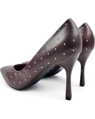 TIMBOS HEELED PUMPS MODEL 132003 BROWN WITH DOTS MARRóN